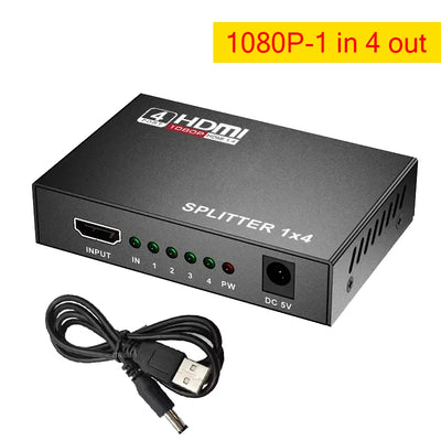 4K HDMI Splitter 1 In 4 Out | Video Distributor for HDTV, PC & Laptop