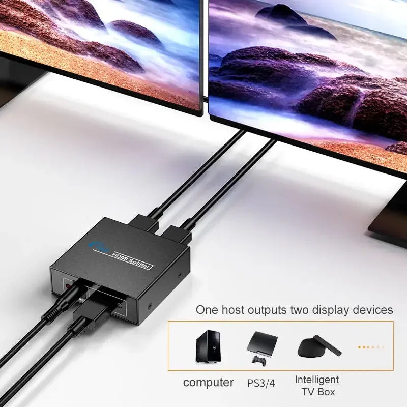 4K HDMI Splitter 1 In 4 Out | Video Distributor for HDTV, PC & Laptop