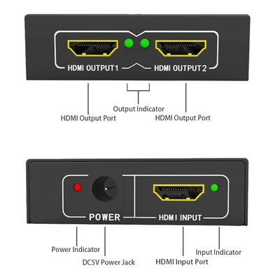 4K HDMI Splitter 1 In 4 Out | Video Distributor for HDTV, PC & Laptop
