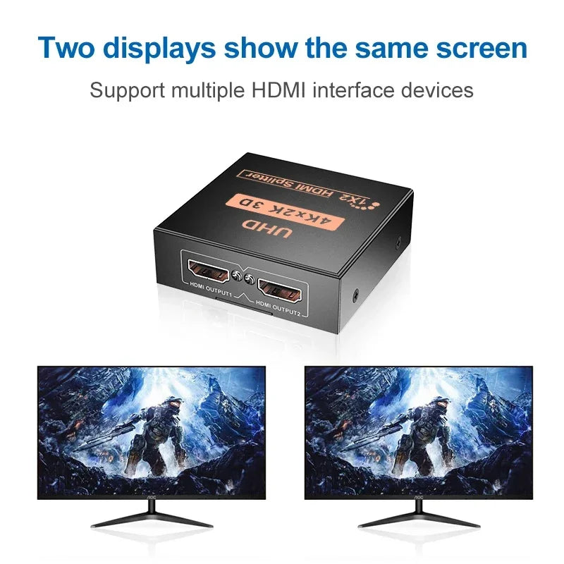 4K HDMI Splitter 1 In 4 Out | Video Distributor for HDTV, PC & Laptop