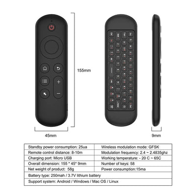 Bluetooth 5.2 Air Mouse & Wireless Keyboard | M5 Voice Backlit Remote Control