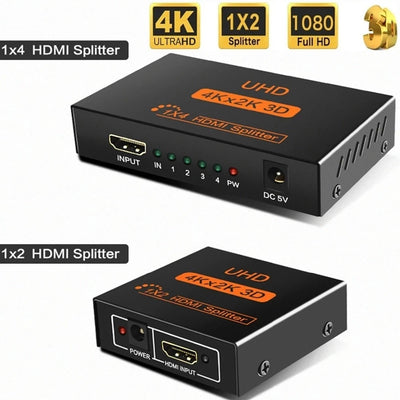 4K HDMI Splitter 1 In 4 Out | Video Distributor for HDTV, PC & Laptop