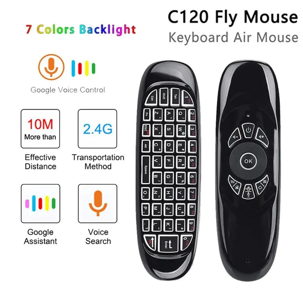 Bluetooth 5.2 Air Mouse & Wireless Keyboard | M5 Voice Backlit Remote Control