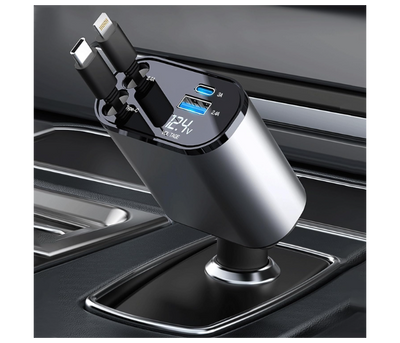 USB-C Retractable Car Charger